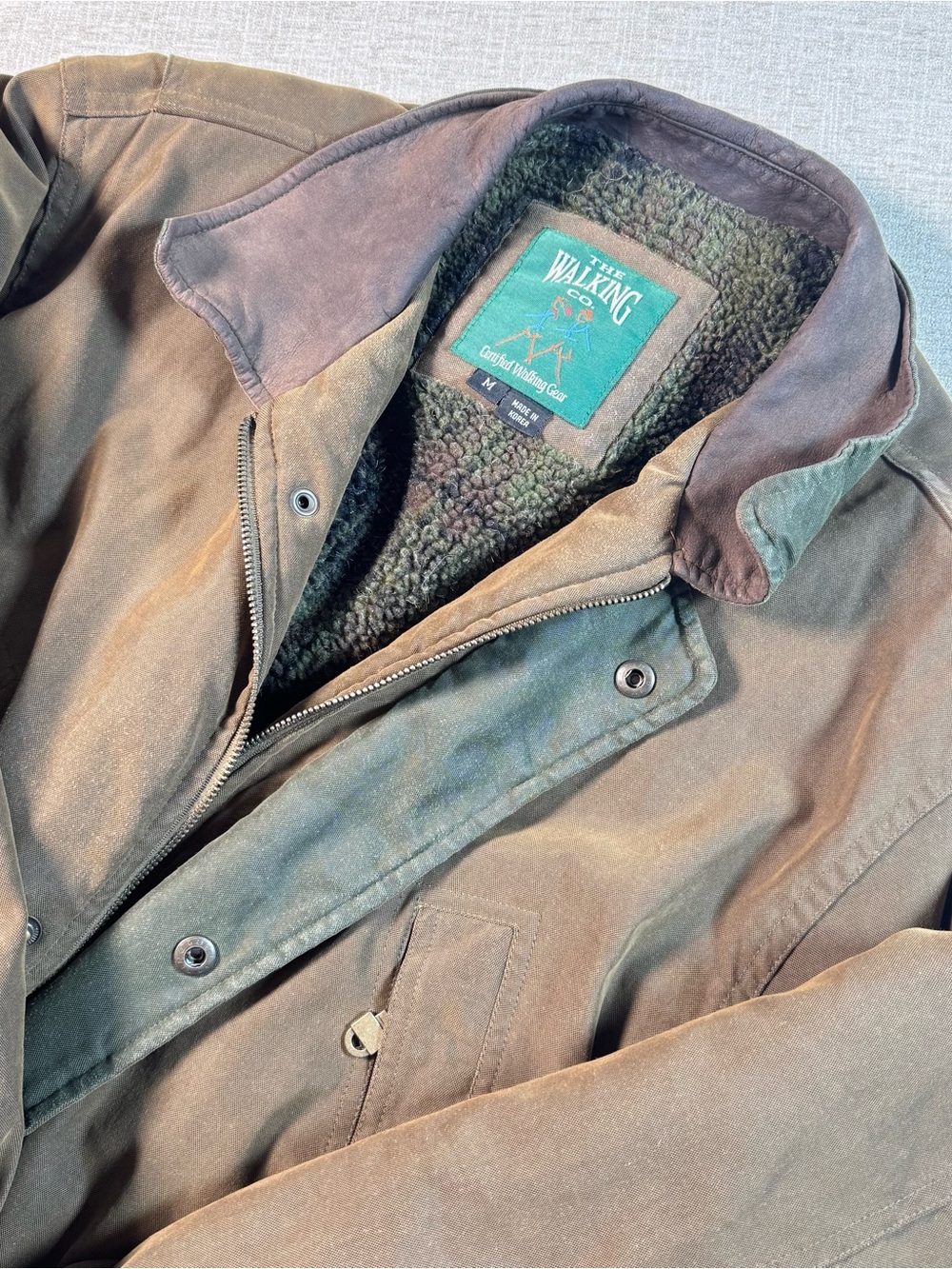 Vintage 90’s The Walking Company Canvas Barn Jacket Brown Fleece M